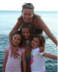 Amanda with her three gorgeous daughters in Greece, Summer of 2009