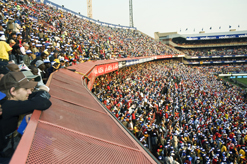 Football fans pack Loftus Versfeld Stadium in Pretoria/Tshwane, one of the 10 venues for the 2010 Fifa World Cup.  (Images: Chris Kirchhoff,  MediaClubSouthAfrica.com