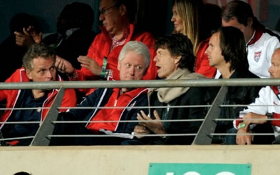 Bill Clinton and Mick Jagger at FIFA 2010 World Cup