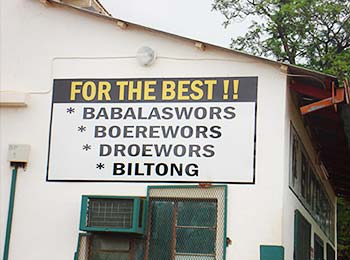 Babalaswords, boerewors and biltong