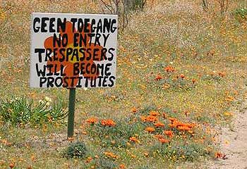 No entry: trespassers will become prostitutes