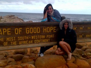 Shakira and friend at the Cape of Good Hope