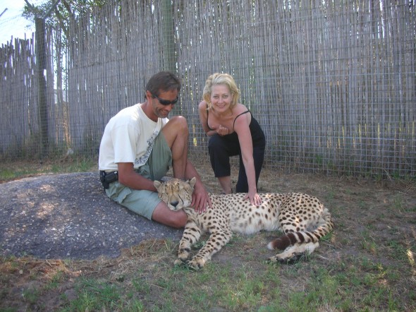 With Shado, Lana's cheetah