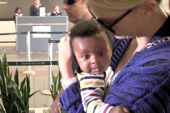 Charlize Theron with baby Jackson