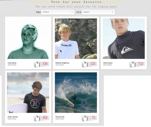 Young South African Surfers in King of the Groms competition