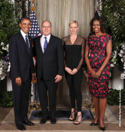 The Monaco royal couple and American President and First Lady