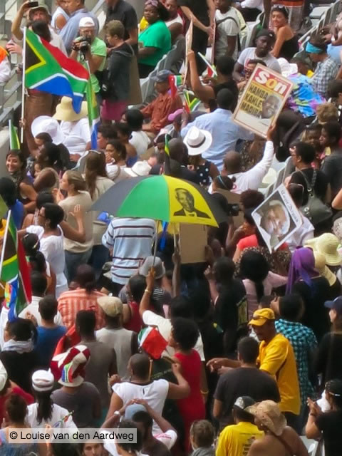 Crowds at Nelson Mandela Memorial Concert at Cape Town Stadium