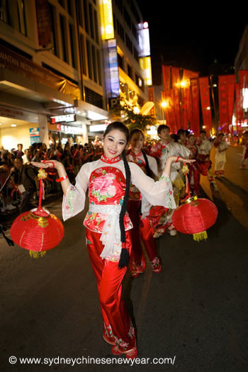Chinese New Year, lady in red
