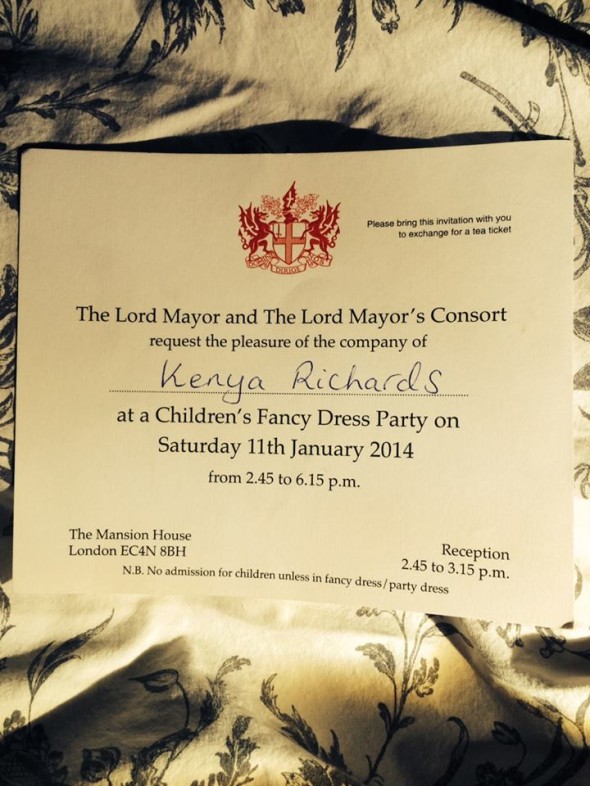 Kenya's invitation from the Lord Mayor
