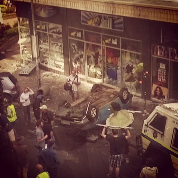 Avengers on set in South Africa