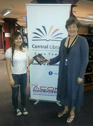 Kimi in Central Library with Sarah Faulkner