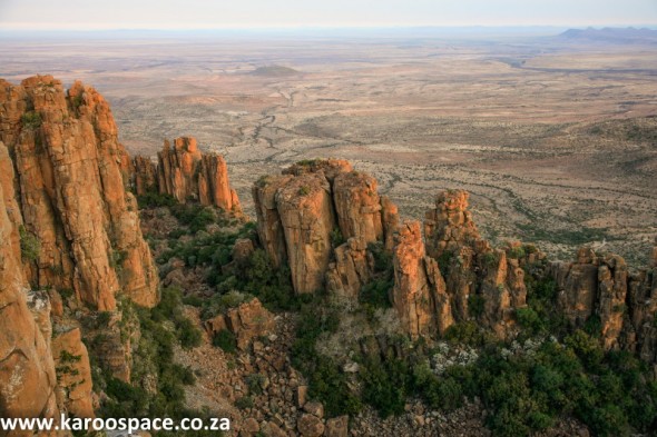 The Valley of Desolation near Graaff-Reinet and its dolerite pillars, created 183 million years ago when molten rock rose upwards from the Earth’s mantle.