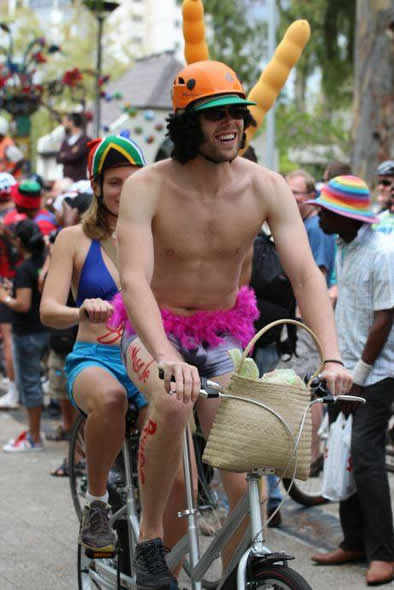 World Naked bikers run Cape Town Pic: Simon's Pics