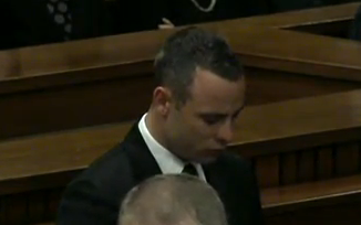 Oscar Pistorius in court today, Monday 12 May 2014