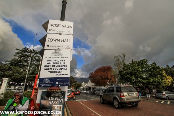 Franschhoek's main road became an avenue of literary sayings.