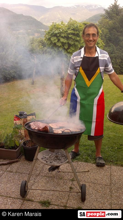 South Africans enjoying a braai in France recently