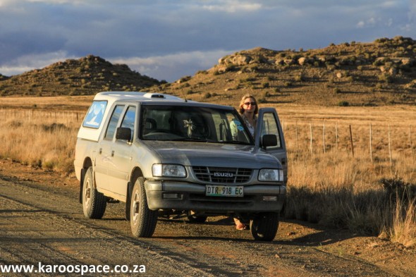 Julienne du Toit and the Karoo Space bakkie. Photograph by Chris Marais