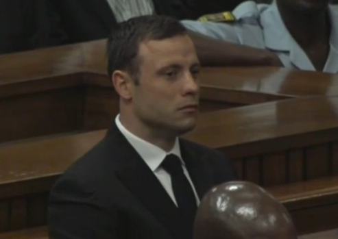 Oscar Pistorius today in court