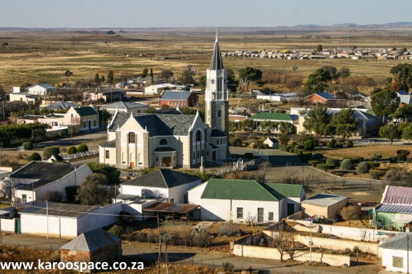 Hanover village in the Northern Cape Karoo, with its imposing Mother Church.
