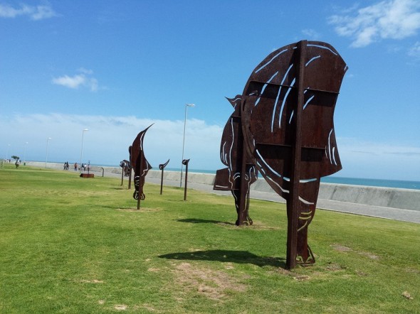Rhinoceros art installation, Seapoint, Cape Town, South Africa