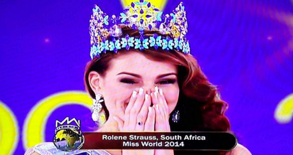 The moment Miss South Africa Rolene Strauss became Miss World, in London this evening. 