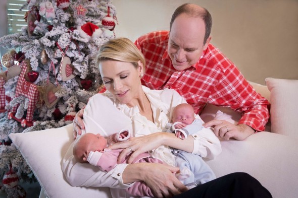 Monaco royal family with twins