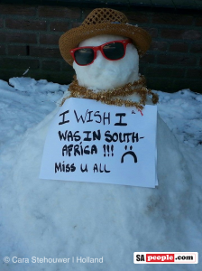 Snowman missing South Africa