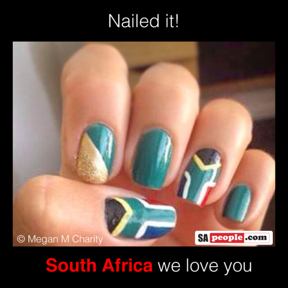 South African flag nail polish