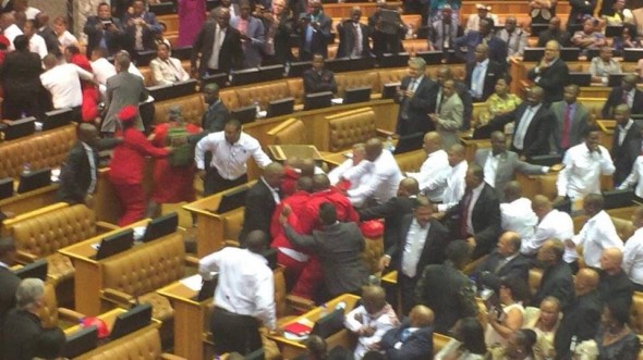 One of many pictures tweeted from within Parliament during #SONA2015