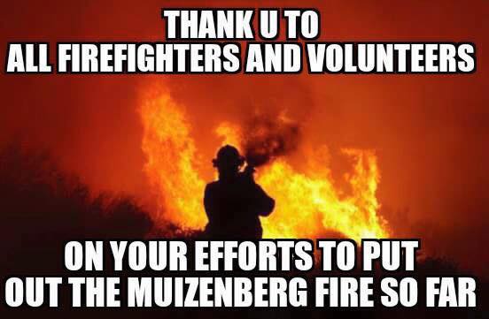 Thank you to Muizenberg firefighters