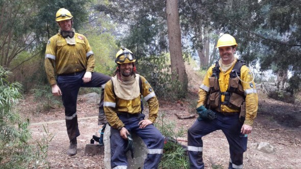 Photo: FB/Volunteer Wildfire Services - "Some of our members taking a quick break to rest and refuel during their shift."