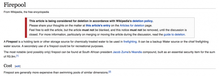 Wikipedia entry about firepool