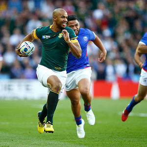 during the 2015 Rugby World Cup Pool B match between South Africa and Samoa at Villa Park on September 26, 2015 in Birmingham, United Kingdom.