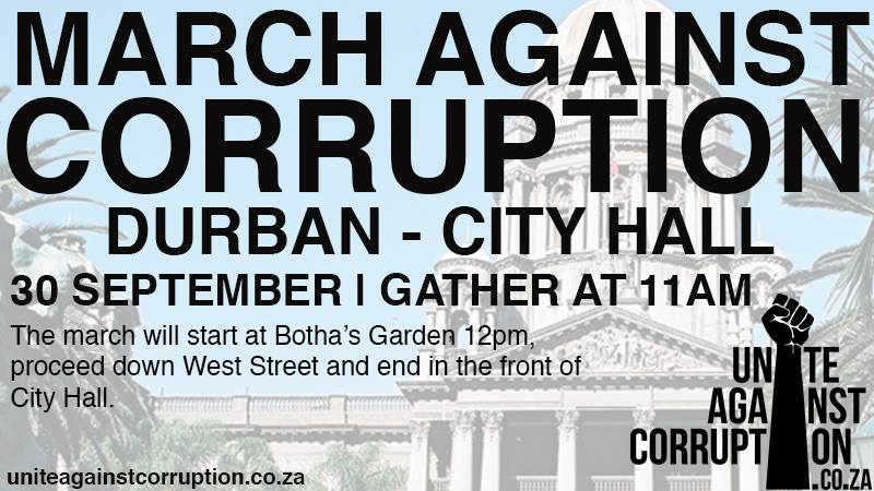 Durban march against corruption, South Africa