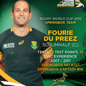 Fourie du Peez, South African Springbok captain 