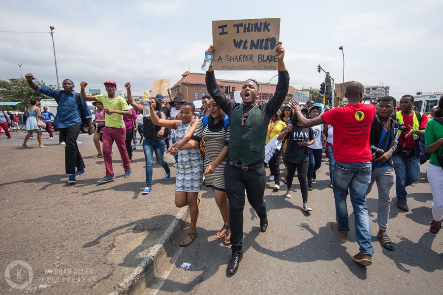 Students protest in Durban, #DurbanShutDown