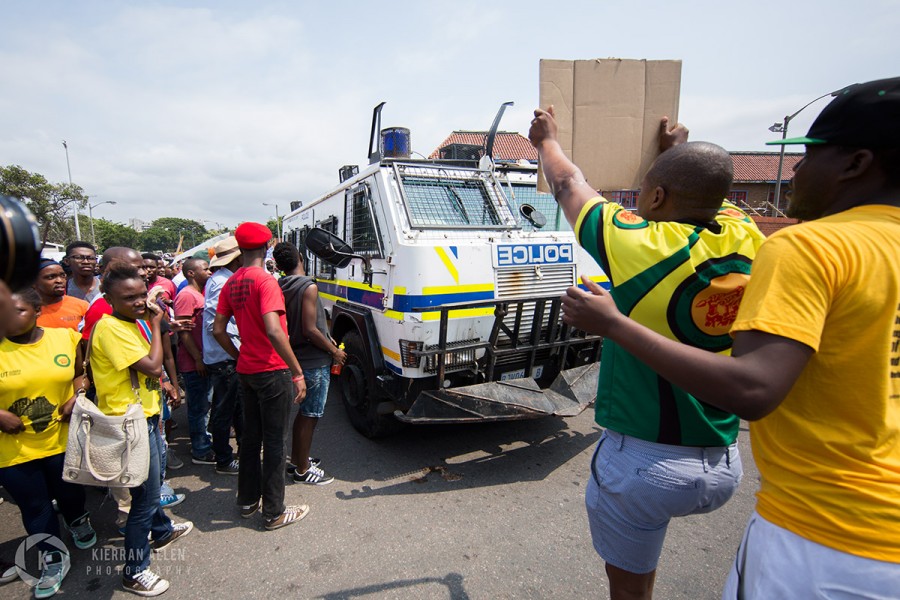 Students protest in Durban, #DurbanShutDown