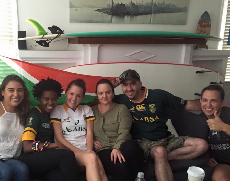 Portia Tsotetsi‎ in California - "With my LA South Africans!! Go bokke!!"