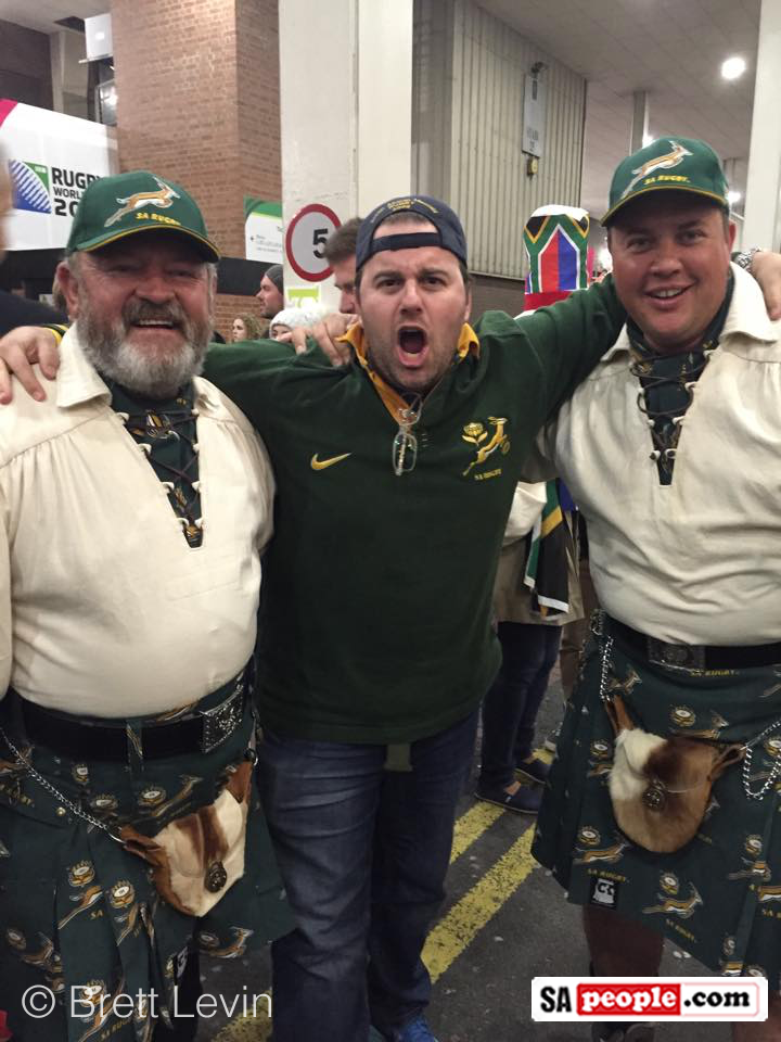 Springbok fans at Rugby World Cup, UK