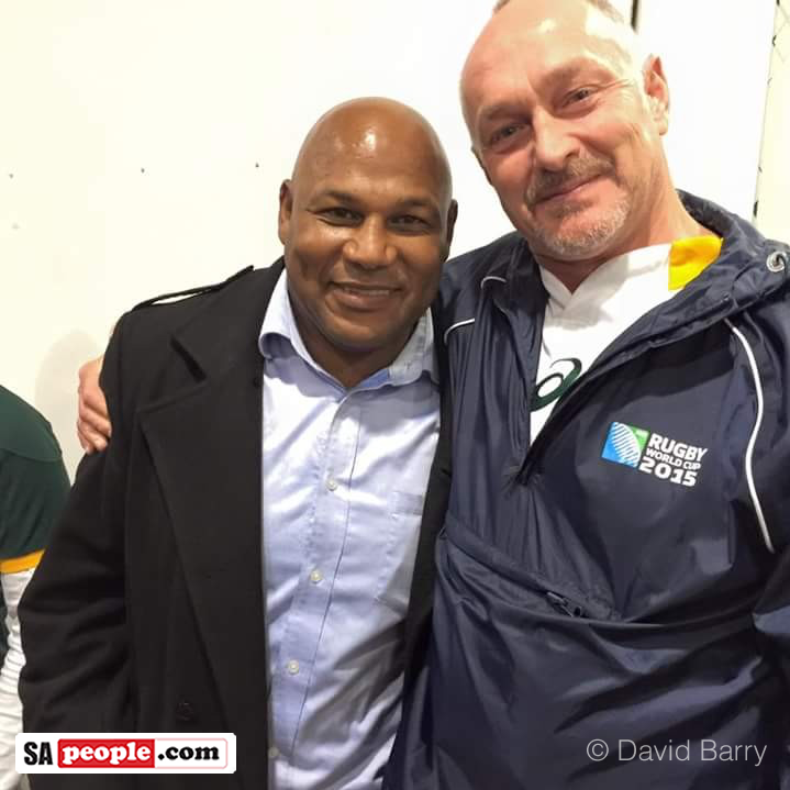 Springbok fan with former rugby player Chester Williams