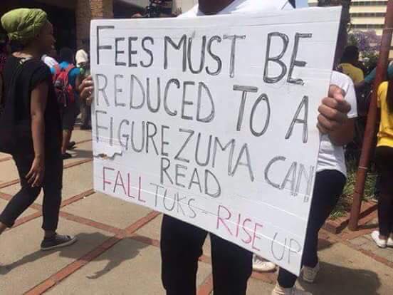 South African students protest. Source: Facebook
