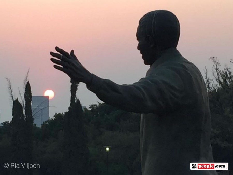 South African sunset, Nelson Mandela statue, Union Building