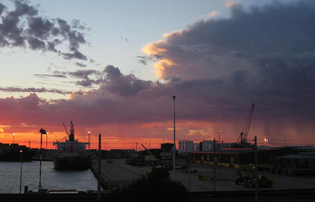 Sunset over Fremantle Harbour