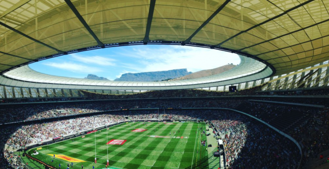 At a recent Cape Town 7s rugby game in Cape Town Stadium. Source: Twitter @LaraMoses87