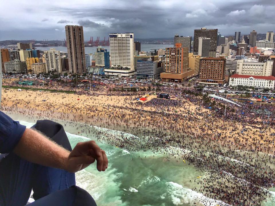 Durban beach at Xmas