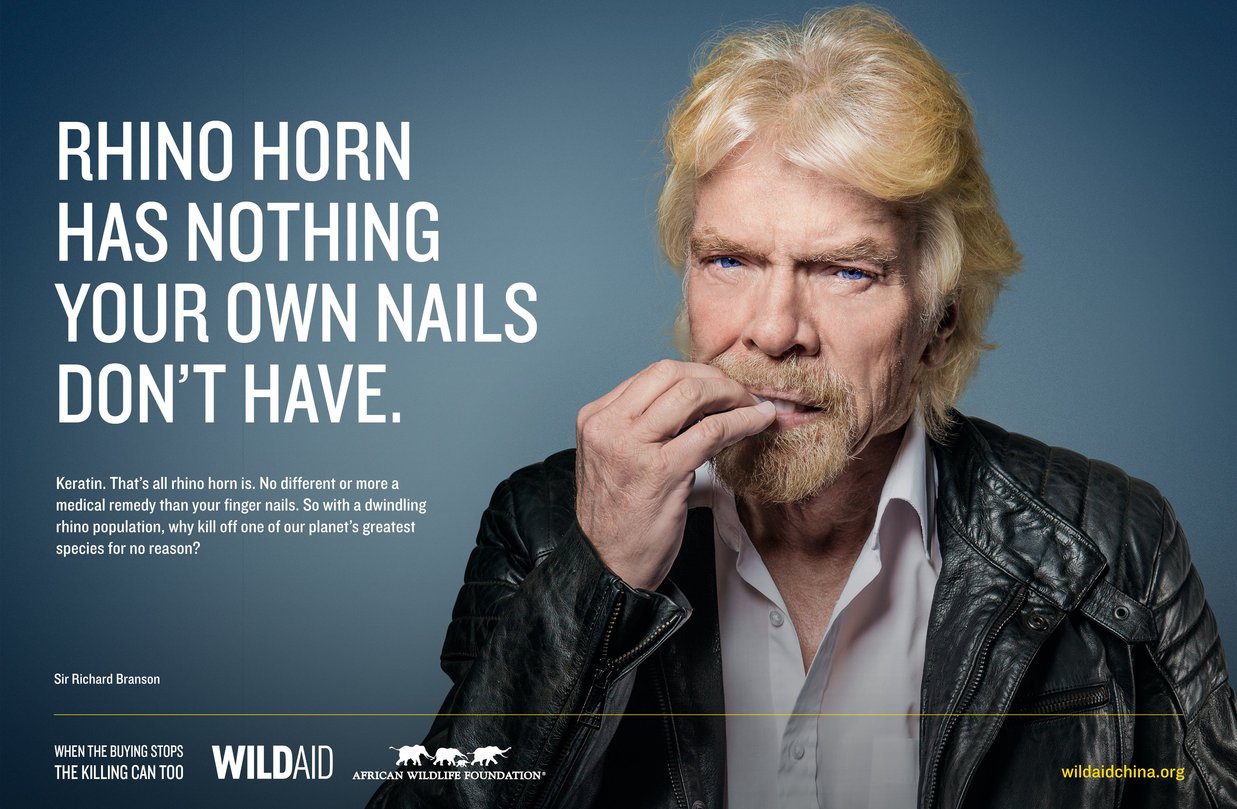 Richard Branson - Rhino Horn campaign