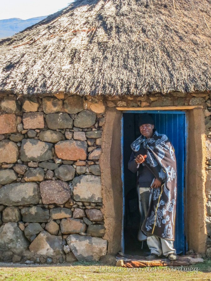Man in hut Lesotho