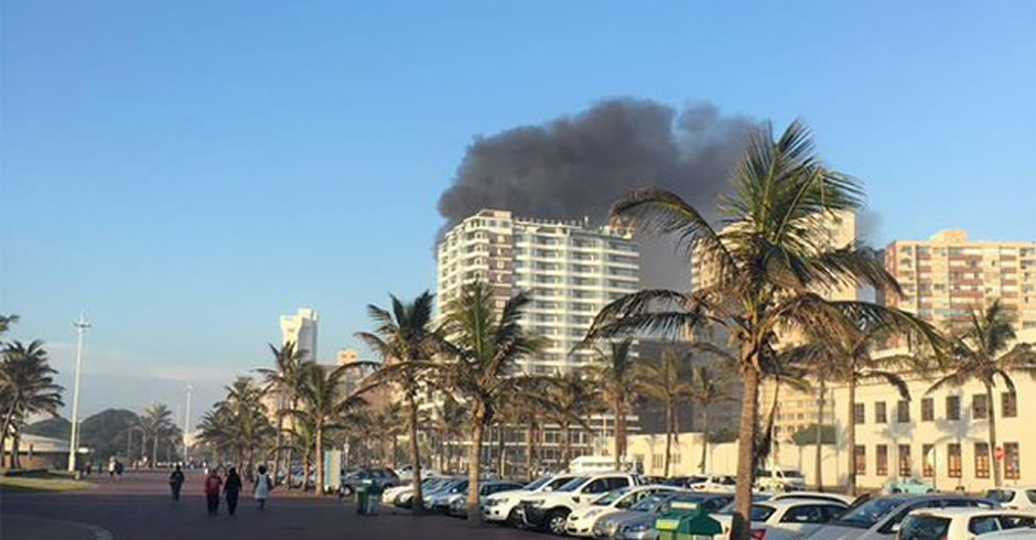 Blue Waters Hotel burning