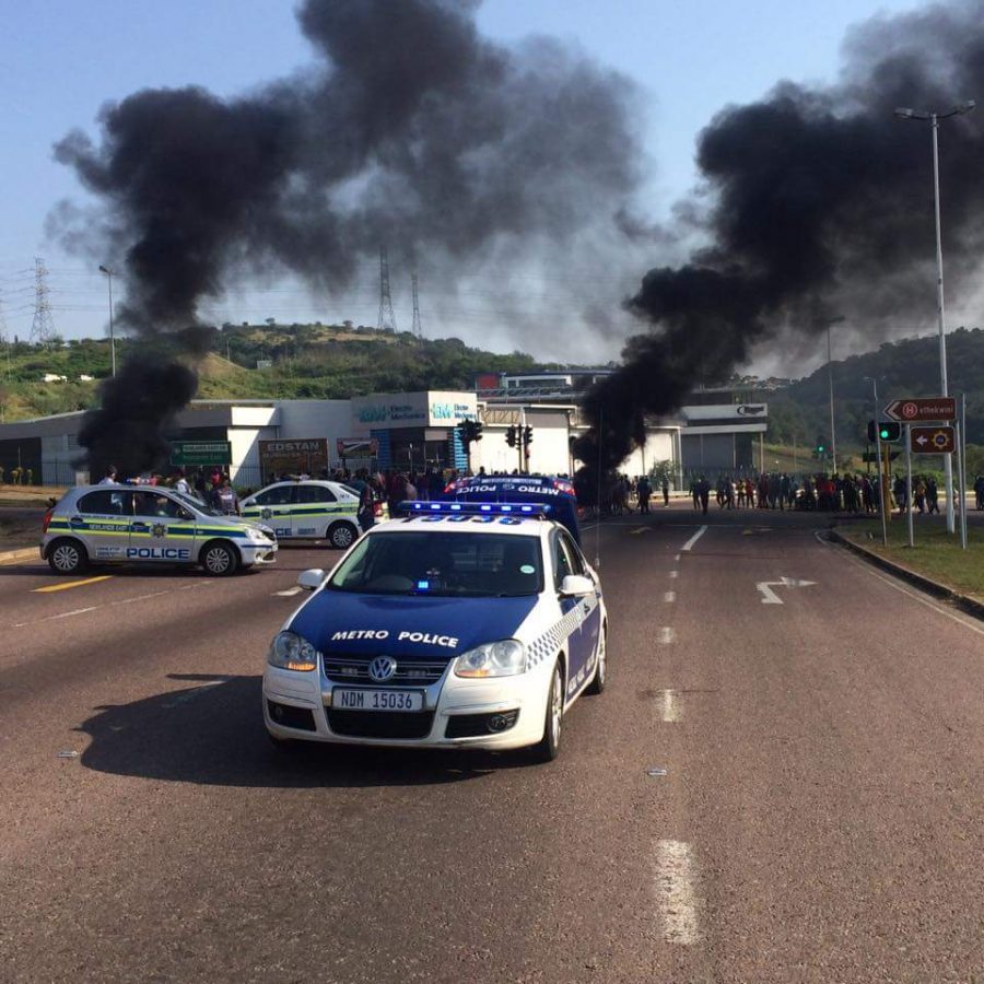 Police in Durban at burnings