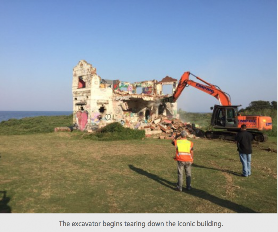 Ghost House of Seatides in KZN South Africa knocked down